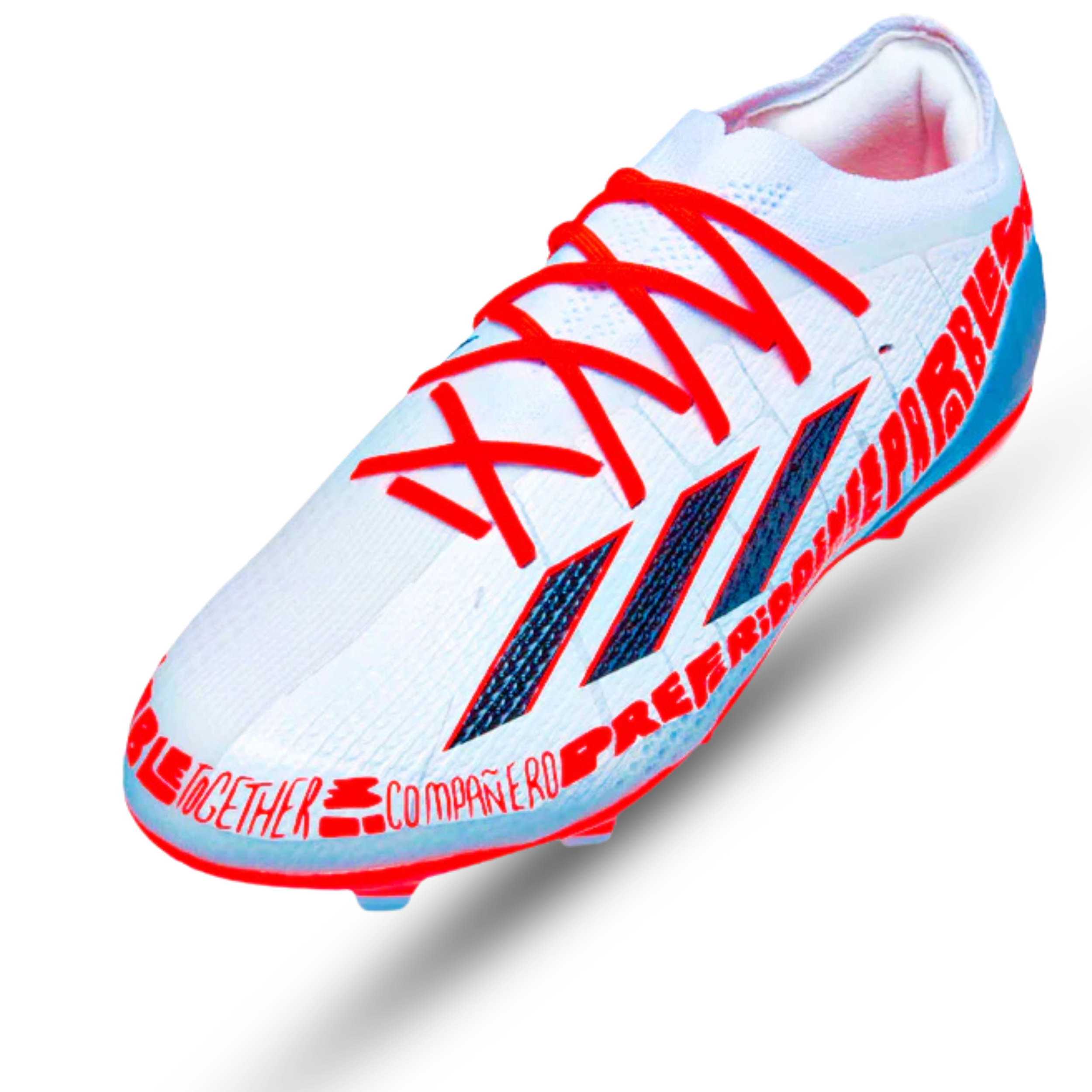 adidas Jr. X Speedportal Messi.1 Firm Ground Soccer Cleats (White/Solar Red)
