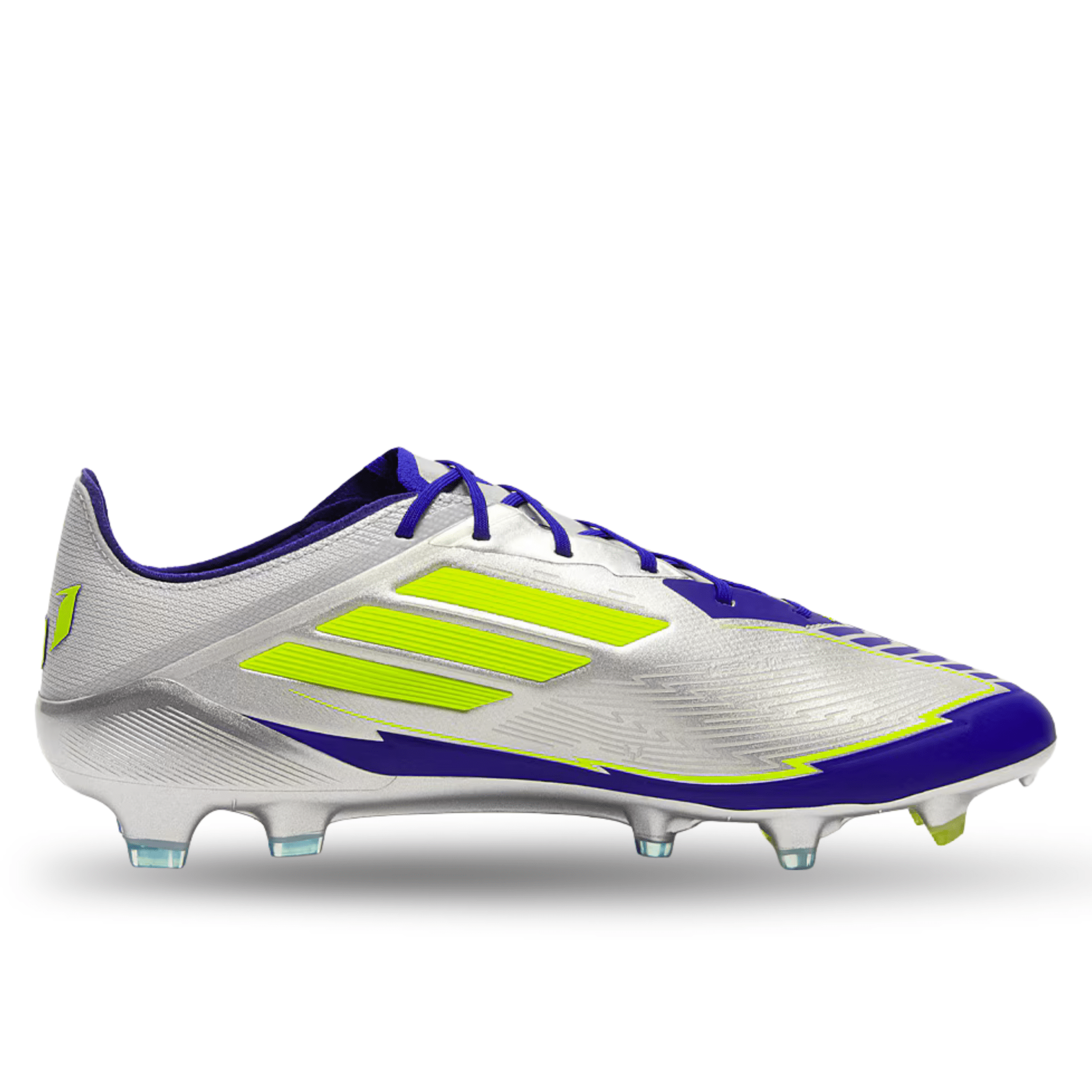 adidas F50 Messi Elite FG Soccer Cleats (Silver Metallic/Lucid Blue) | SoccerWearhouse