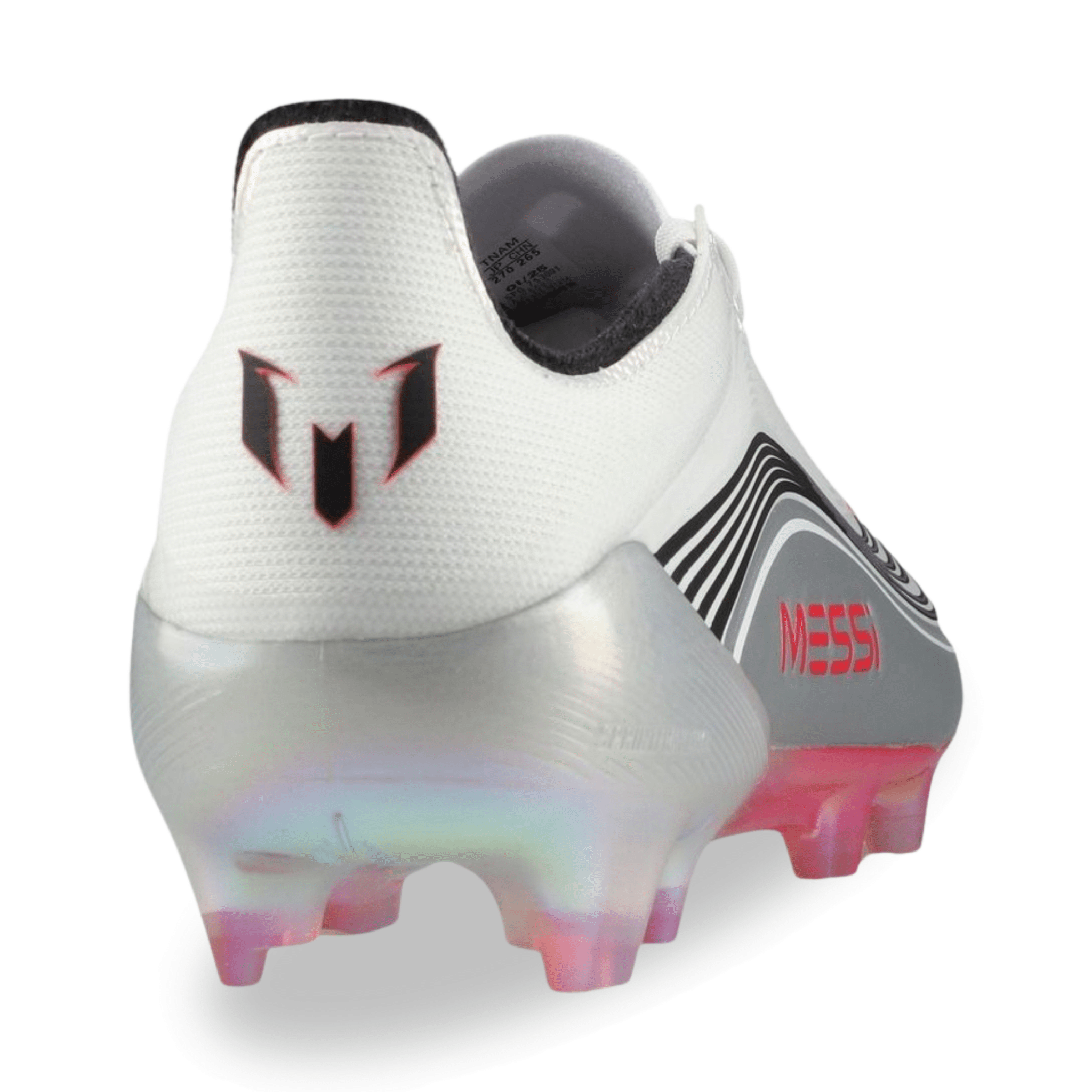 adidas F50 Messi Elite FG Soccer Cleats (White/Lucid Red/Silver Metallic) | SoccerWearhouse