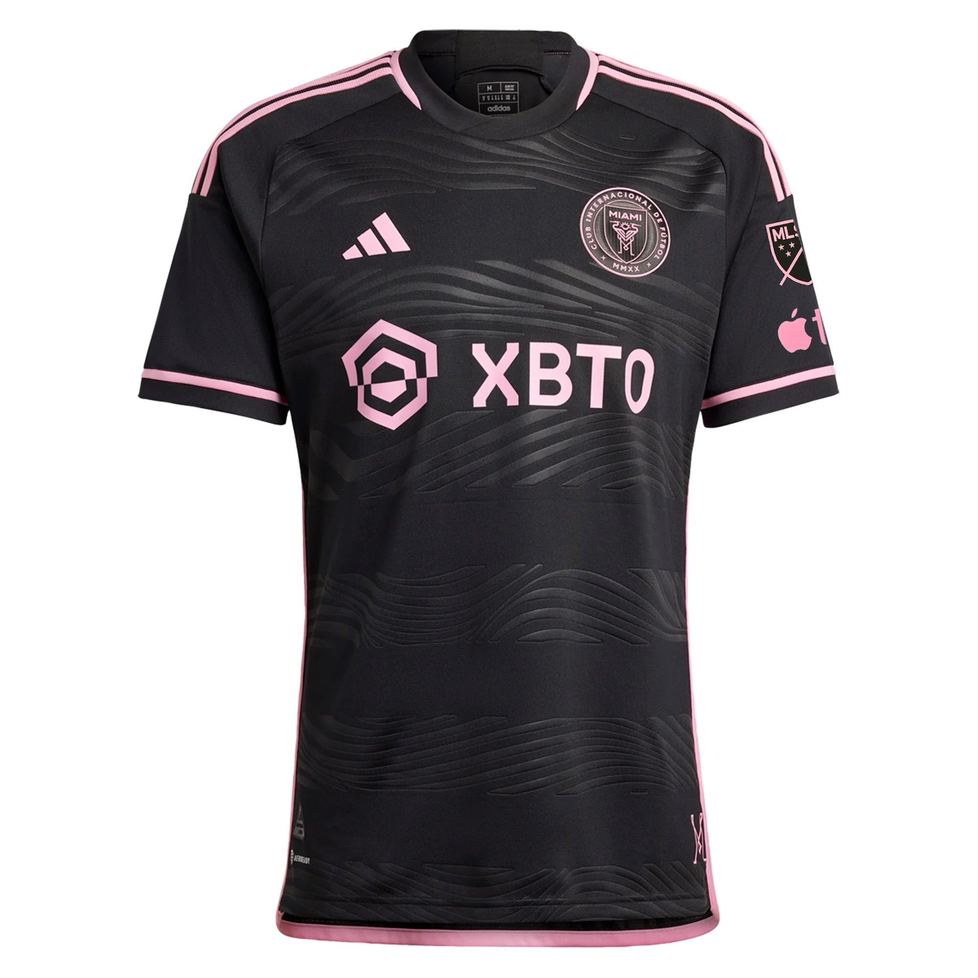 adidas Inter Miami Lionel Messi Authentic Player Version Away Jersey 23/24 w/ MLS Patches (Black/Pink) | SoccerWearhouse