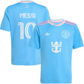 adidas Lionel Messi Youth Inter Miami 25/26 Third Jersey (Blue/Pink) | SoccerWearhouse
