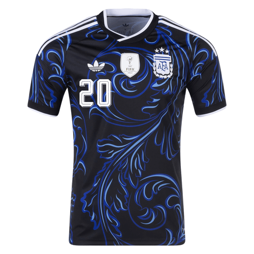 adidas Men's Argentina Alexis Mac Allister Away Stadium Jersey 2026 (Black/Blue) | SoccerWearhouse