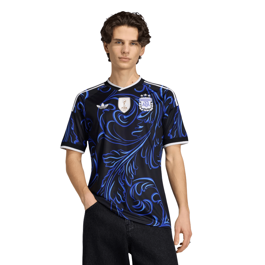 adidas Men's Argentina Lautaro Martinez Away Stadium Jersey 2026 (Black/Blue) | SoccerWearhouse