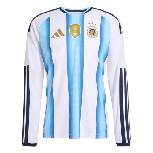adidas Men's Argentina Long Sleeve Authentic Home Long Sleeve Jersey 2026 (White/Icey Blue/Light Blue) | SoccerWearhouse