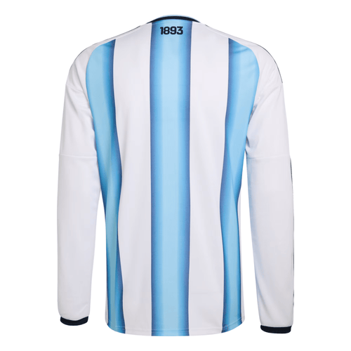 adidas Men's Argentina Long Sleeve Home Jersey 2026 (White/Icey Blue/Light Blue) | SoccerWearhouse