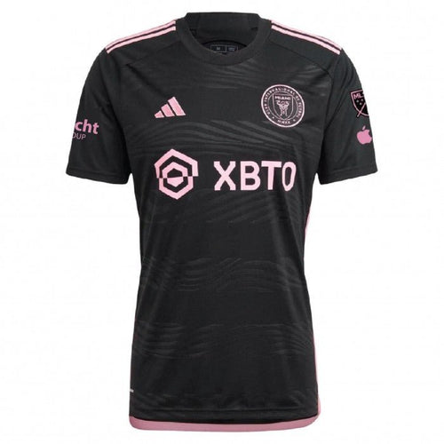 adidas Men's Lionel Messi Inter Miami Away Jersey 23/24 w/ MLS Apple + Sponsors Patches (Black/True Pink) | SoccerWearhouse