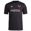 adidas Mens Lionel Messi Miami Wordmark Jersey Top (Black) | SoccerWearhouse