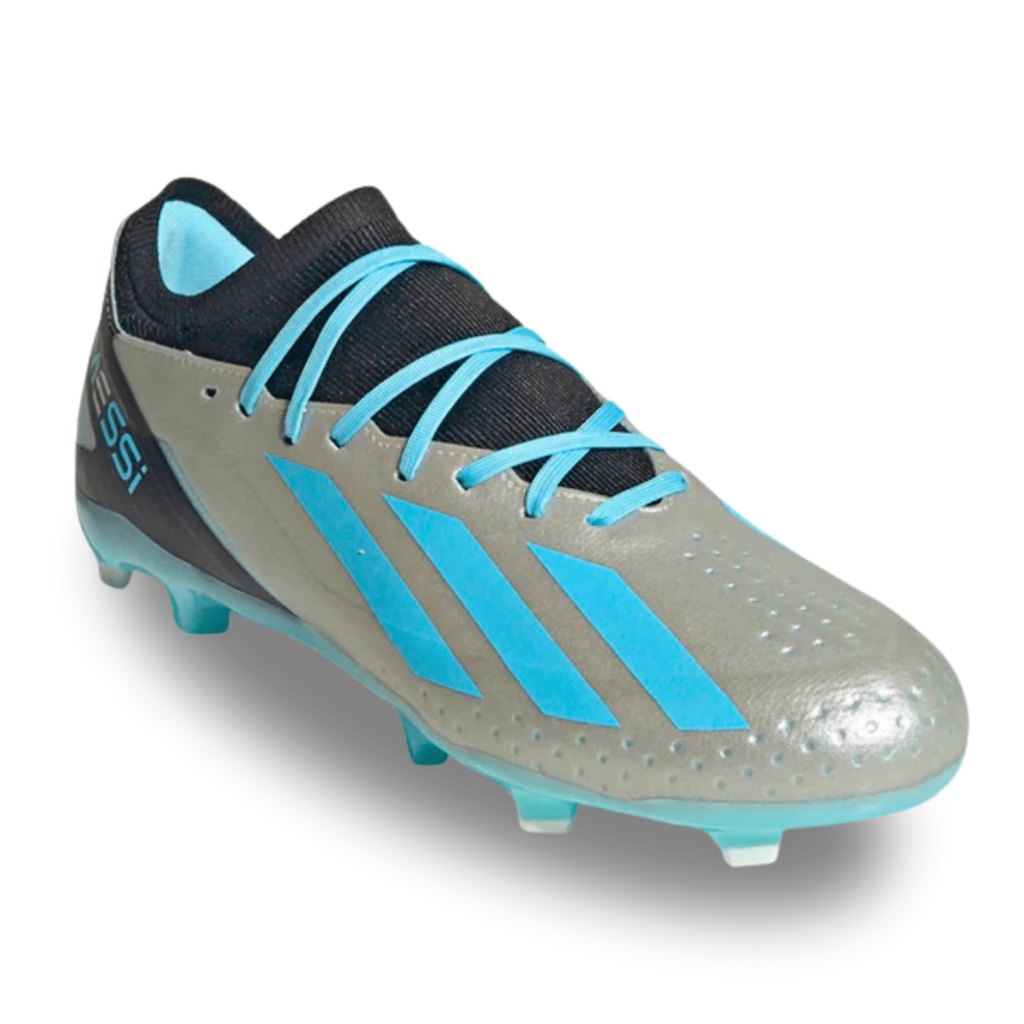 adidas X Crazyfast.3 Messi Firm Ground Soccer Cleats (Silver Metallic/Bliss Blue) | SoccerWearhouse