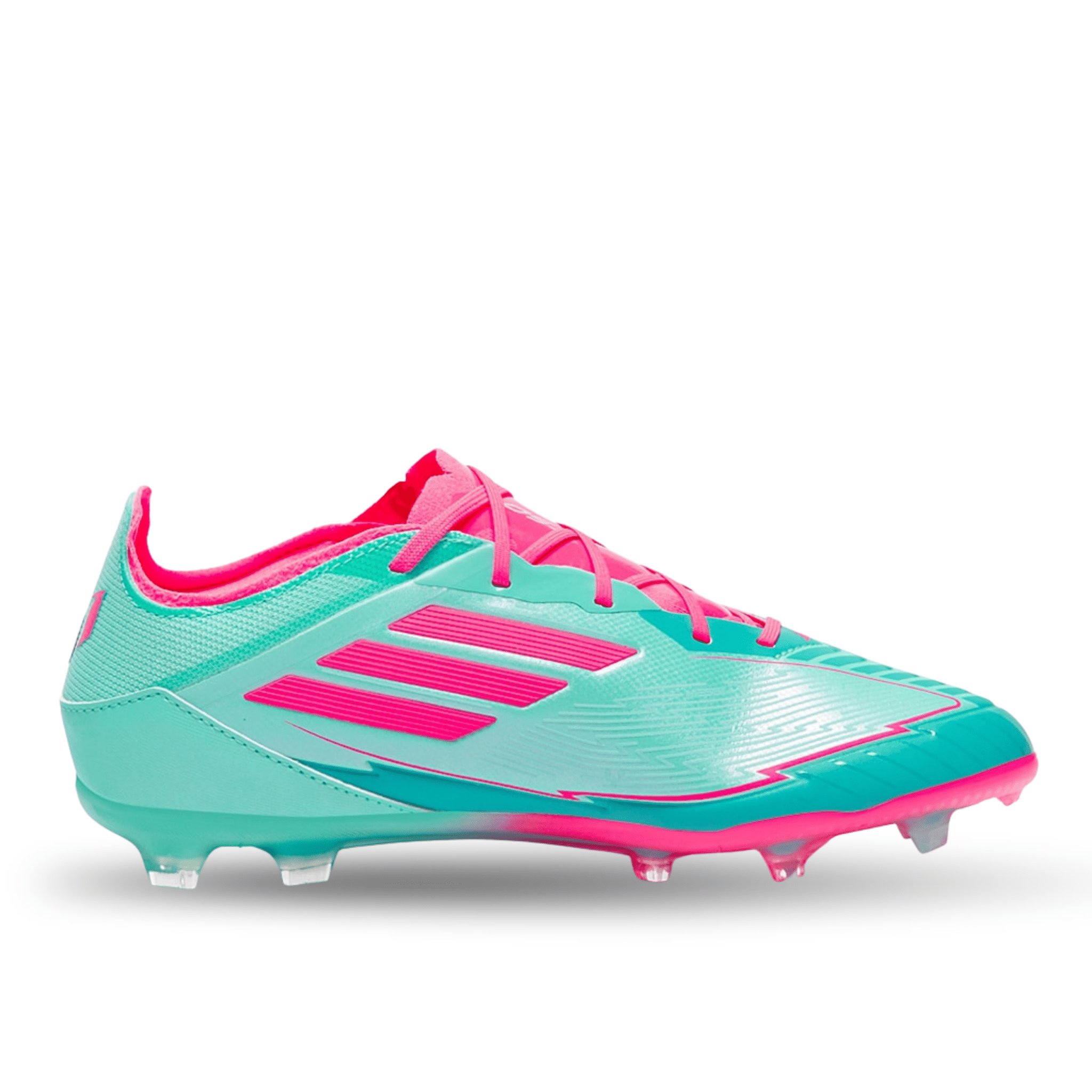 adidas Youth Jr. F50 Messi Elite Firm Ground Junior Soccer Cleats (Aqua/Lucid Pink) | SoccerWearhouse