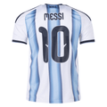 adidas Youth Lionel Messi Argentina Home Jersey w/ World Cup Champion Patch 2026 (White/Icey Blue) | SoccerWearhouse